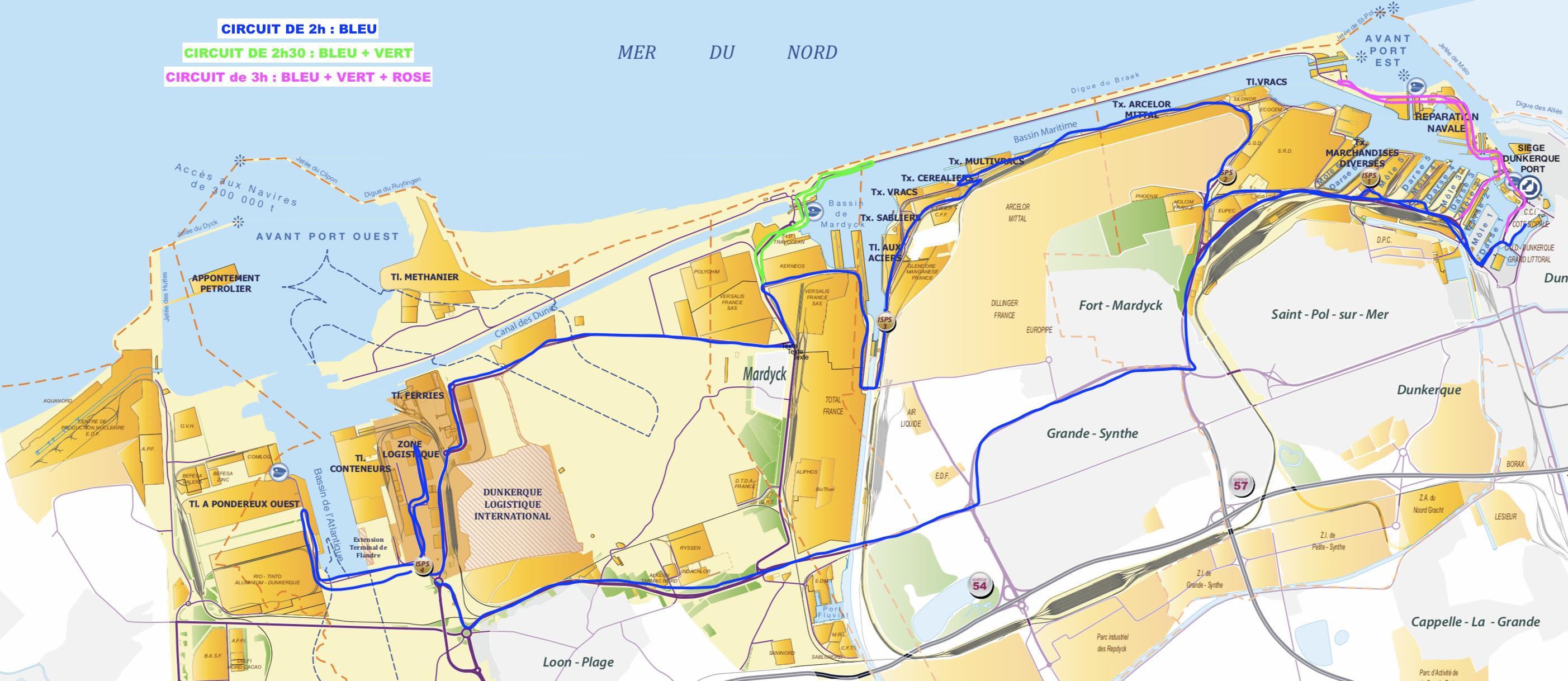 Les 3 circuits du port